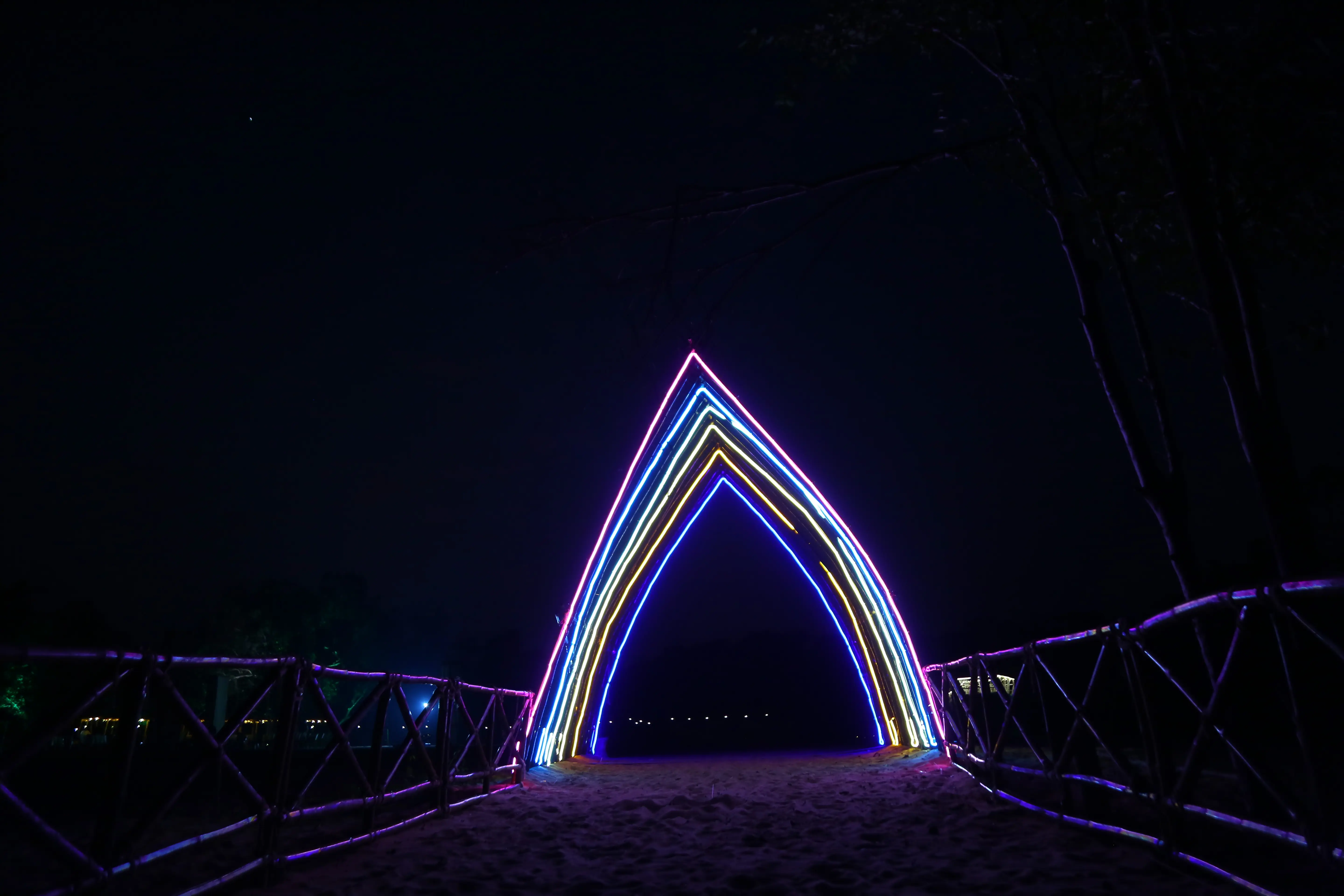 riverside camp at sunset